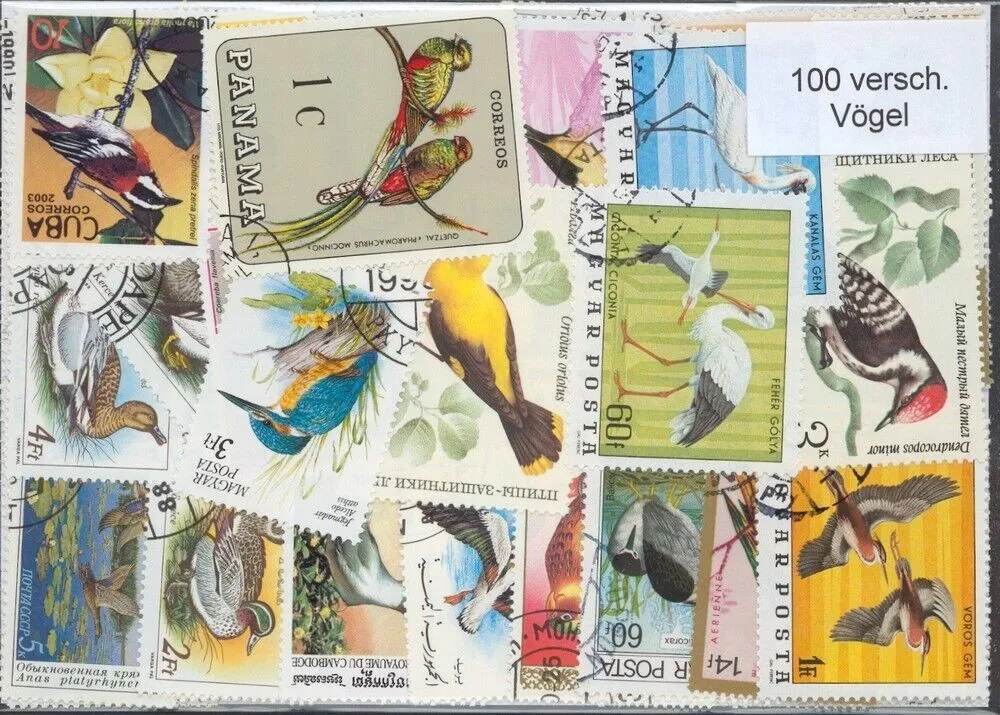 Birds 100 PCS/Lot Topic Stamps World Original Postage Stamp with Postmark Good Condition Collection No Repeat