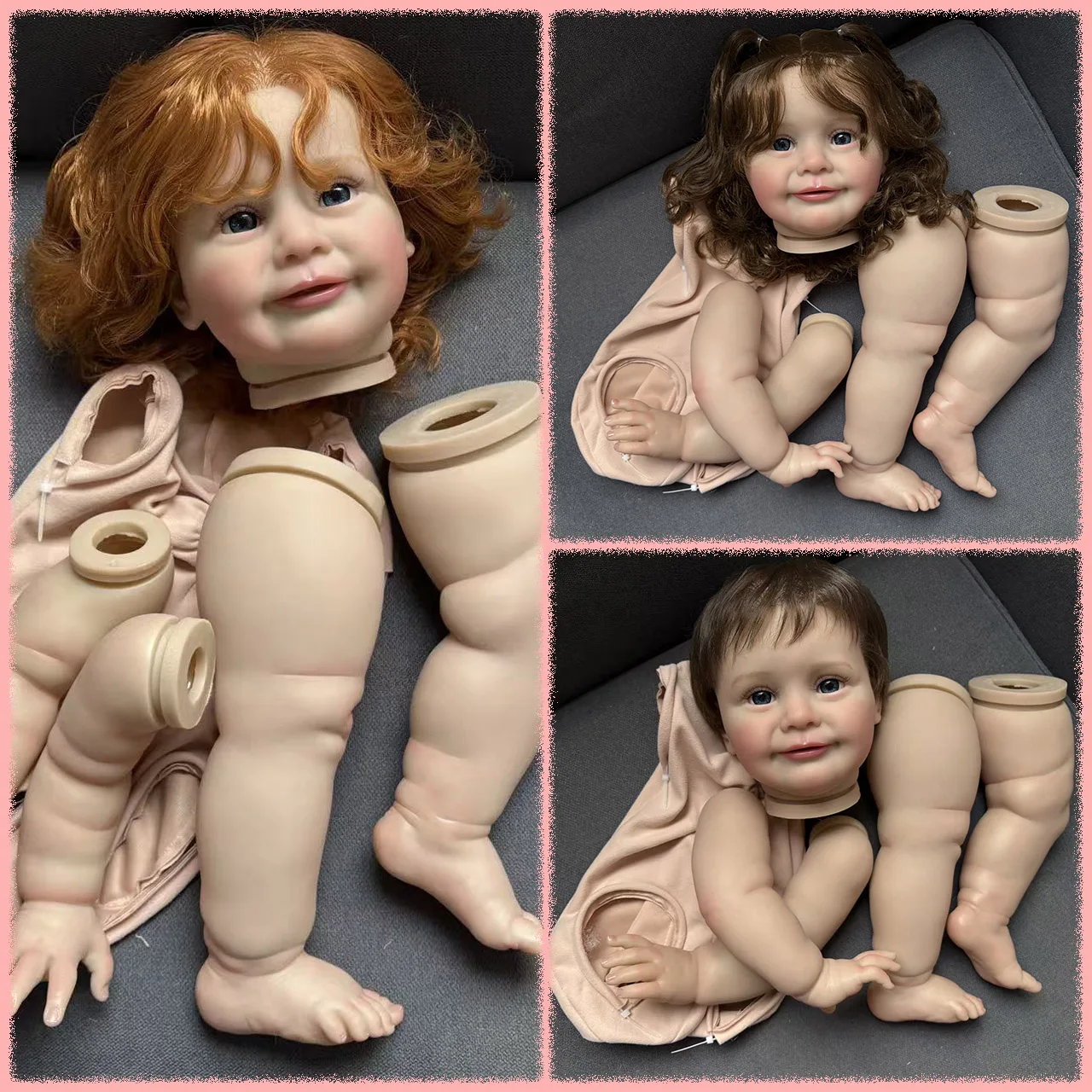 Reborn Doll Kit Zoe 25inch Handmade Unassembled Multiple Layers Painting Lifelike Baby Parts With Visible Veins Hand-Root Hair