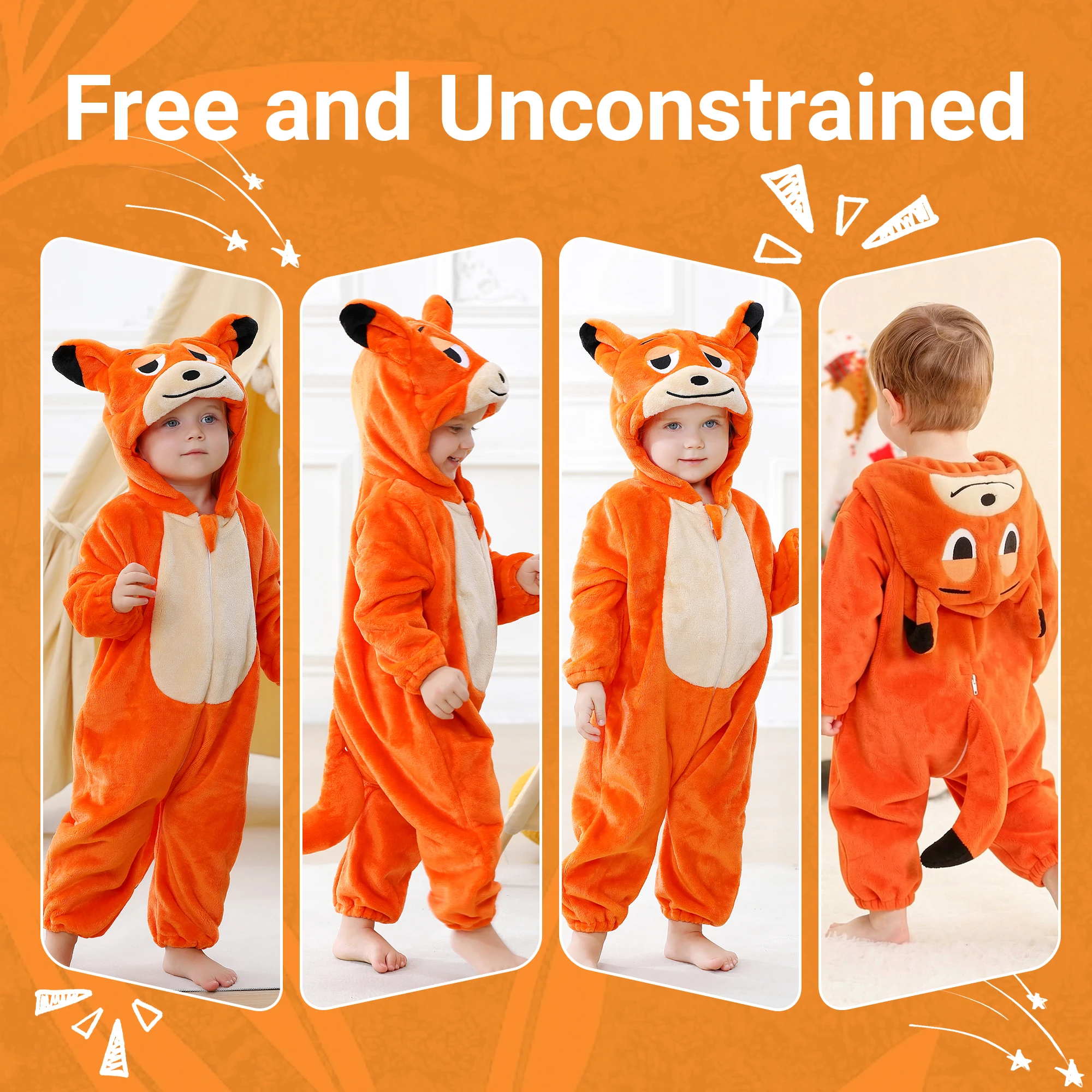 MICHLEY Halloween Cosplay Neugeborenes Baby Mädchen Kleidung Strampler Cartoon Giraffen Kostüm Jumpsuit Winter Warmer Einteiler Outfit für Jungen – Detail 2