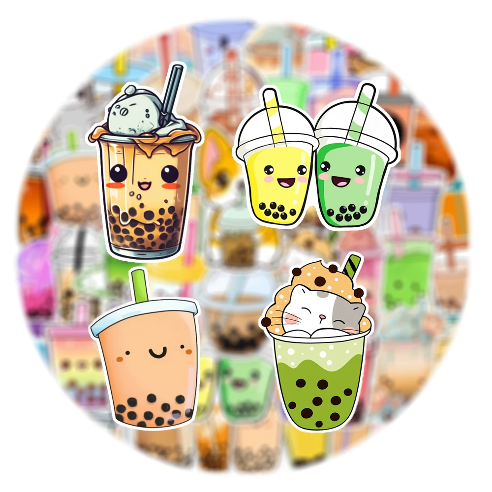 

10/30/50pcs Kawaii Anime Milk Tea Stickers Cute Ins Style Cartoon Sticker DIY Notebook Luggage Phone Creative Graffiti Decals
