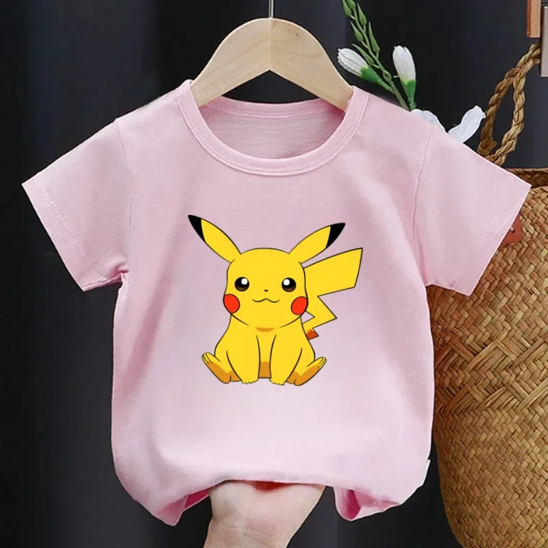 Anime Pokémon Cute T-shirt Anime Game Cartoon Cotton Streetwear Short Sleeve Casual Loose Short Sleeve Clothes Tops