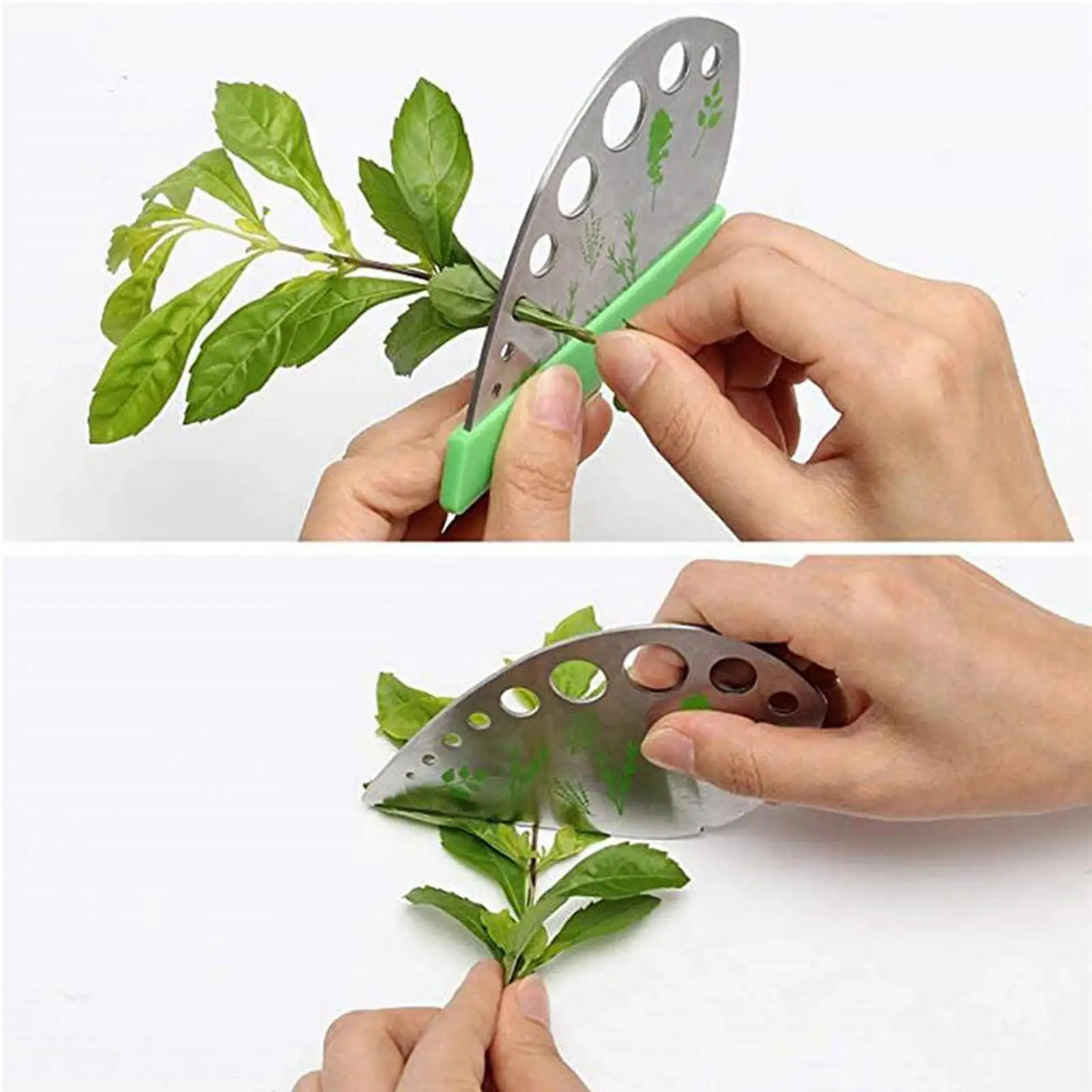 9 Hole Leaf Remover Stem Cutter Vegetable Cutter Stainless Steel 2 in 1 Design with PP Cover suitable for kitchen