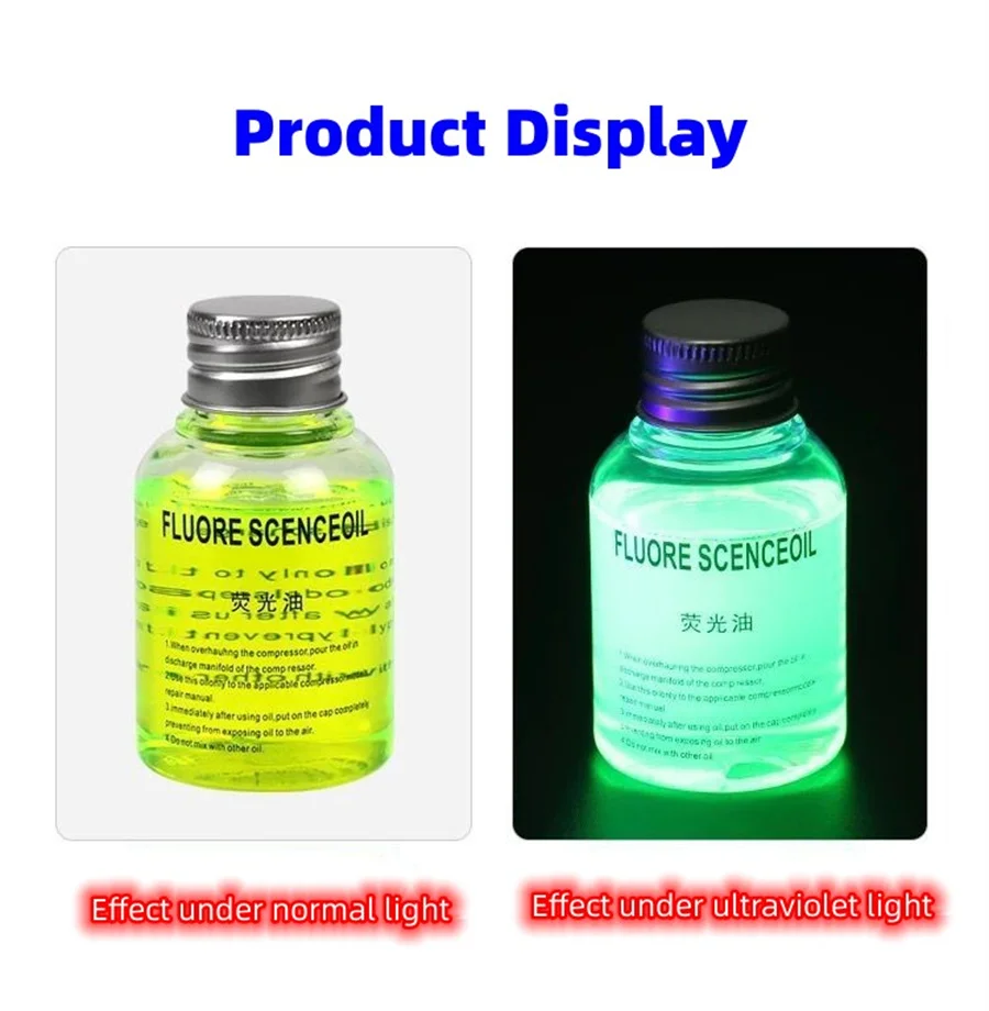 Universal R134a Refrigerant Oil With Fluorescent Leak Detection UV Test For Car Air Conditioner Conditioning Pipeline Tracer