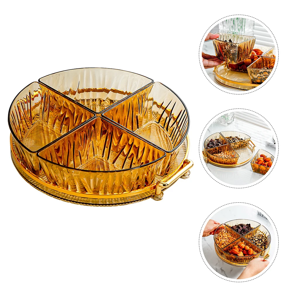 

5-отдечный пластиковый поднос для домашнего использования, небольшой объем, настольная чаша для хранения закусок, орехов, набор для вечеринки, свадьбы