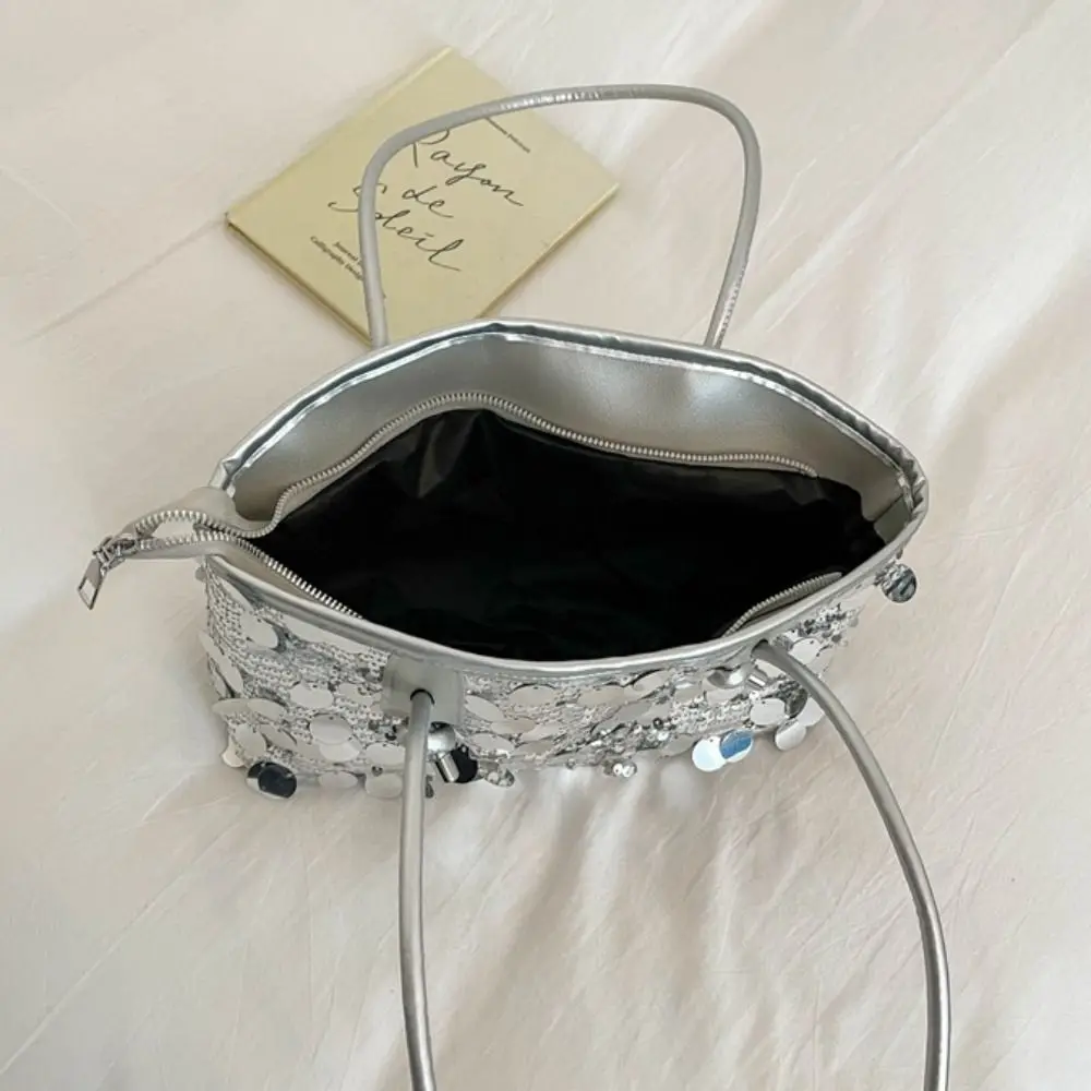 

Fashion Shiny Sequin Tote Bag Sequined Fashion Blingbling Handbag Underarm Bag Large Evening Bag Students