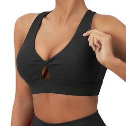 Sports Vest Sports Bra  Women Padded Seamless Push Up Crop Top Bra Top Backless Bralette Backless Fitness Sports Top Yoga New