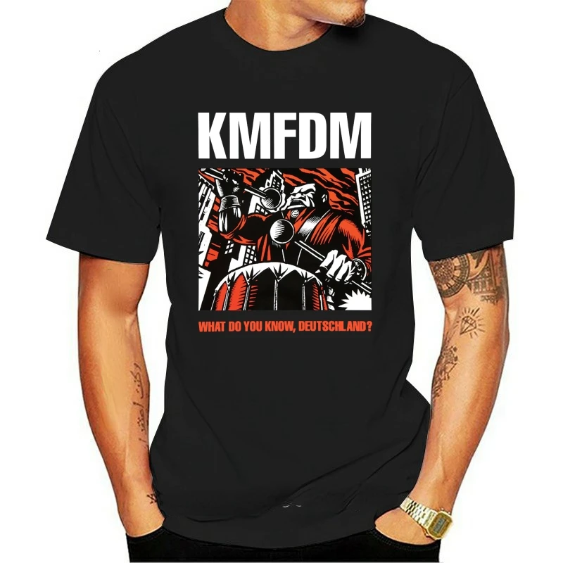 Vintage Kmfdm We Are Kmfdm Industrial Front T Shirt Women Men Fashion Casual Graphic Tshirts Loose Cool Short-sleev Hip-hop Tops