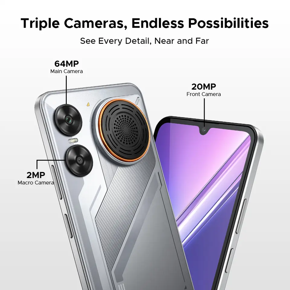هاتف DOOGEE M30 الذكي 8000mAh شاشة 6.88 بوصة 48GB رام (6GB+42GB) 256GB روم كاميرا 64MP سماعة 135dB أندرويد 16 هاتف محمول NFC - 5