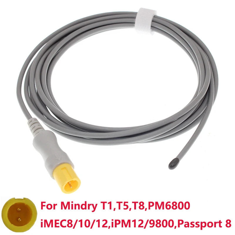 

Reusable Medical Temperature Sensor Probe Compatible Mindry T1,T5,T8,PM6800,iMEC 8 /10/12,iPM12/9800,Passport 8 Patient Monitor.