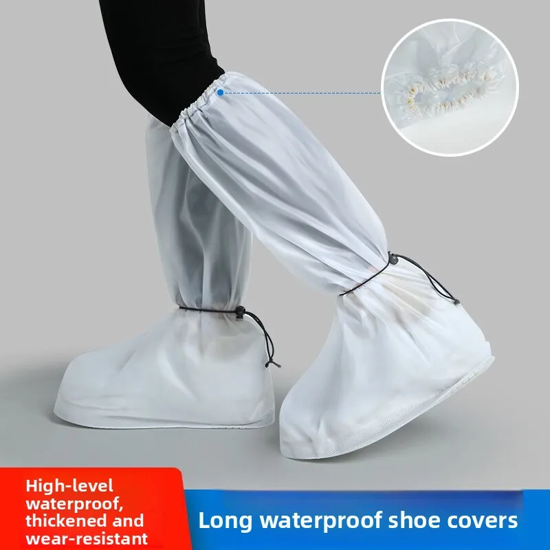 Waterproof High-Tube PVC Shoe Covers for Men And Women Motorcycle Travel Hiking Dustproof Rainproof Shoe Covers