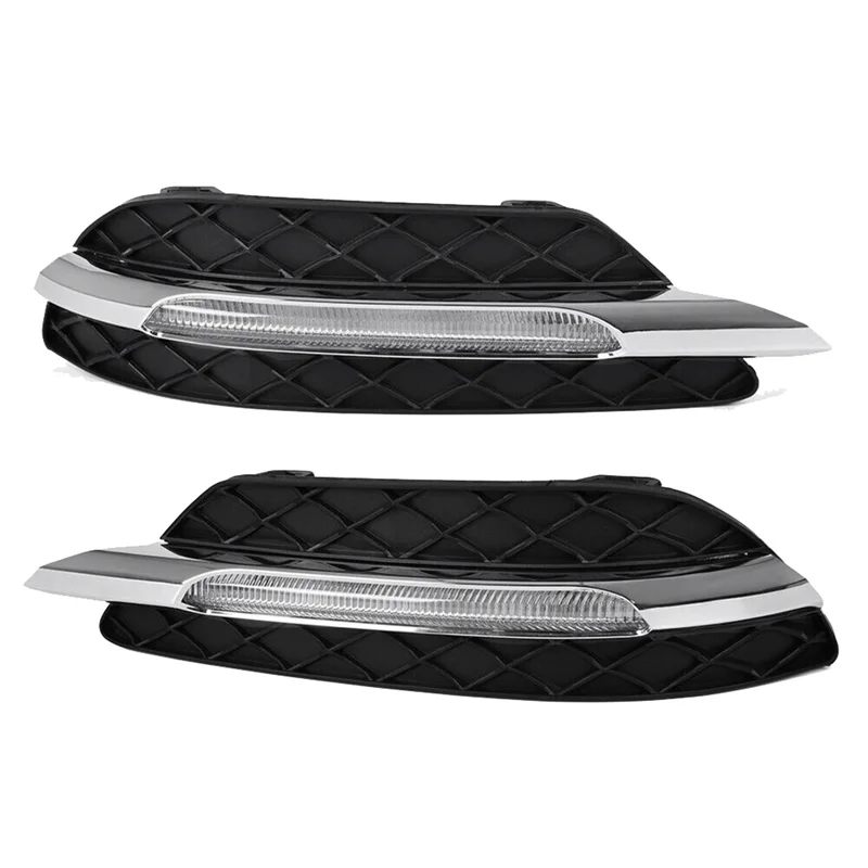 Pair LED DRL Daytime Running Lights Fog Light Lamp Fit for Mercedes Benz C-Class W204 C250 C300 11-13