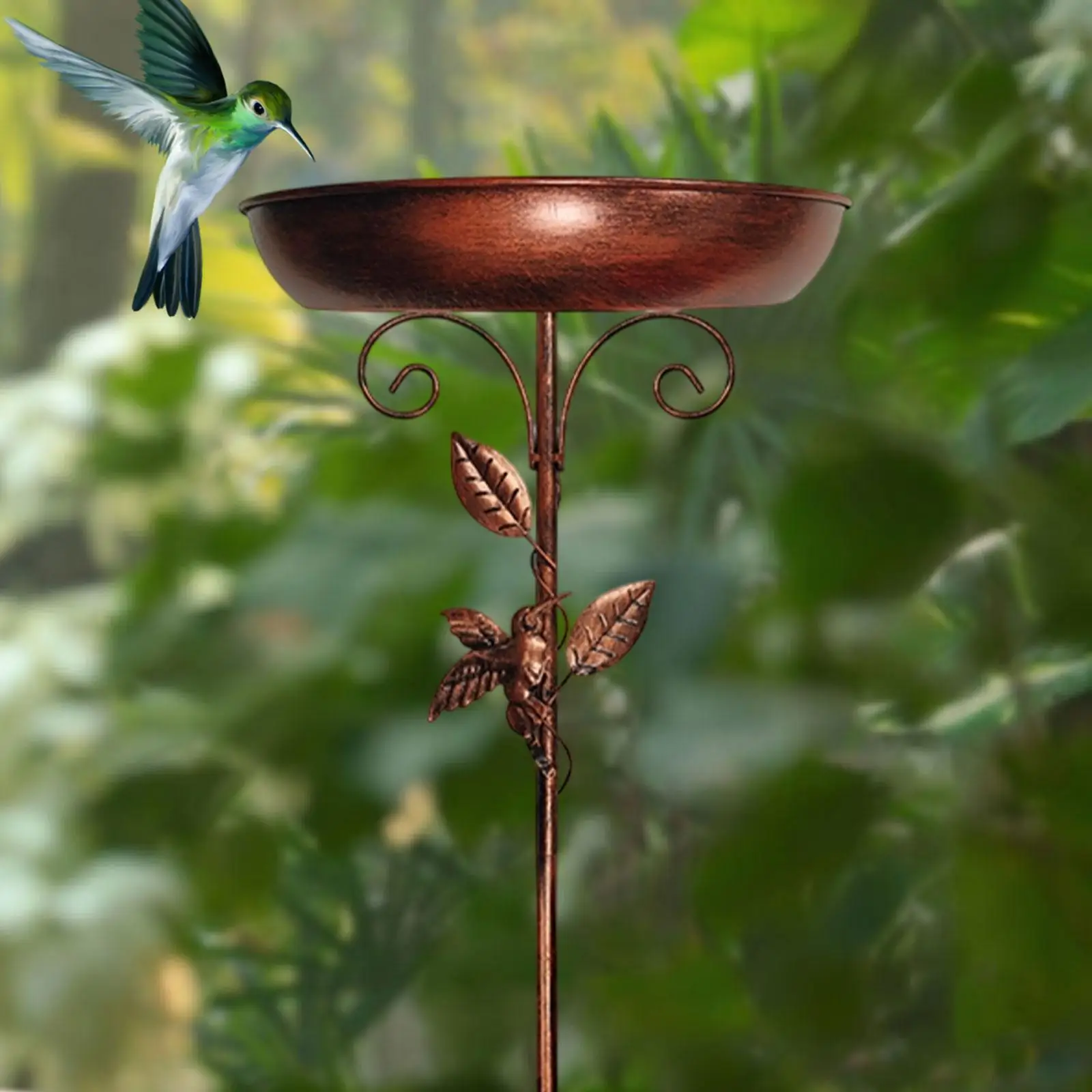 Metal Bird Bath Decor Multifunctional Garden Tool for Backyard Lawn Outdoor
