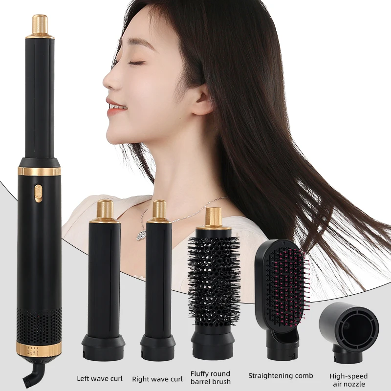 LUXLOCK Brushless 5-in-1 Hair Dryer Curling Iron Hot Air Comb Hair Straightening Iron Styling Kit - Household Styling Tools Gift