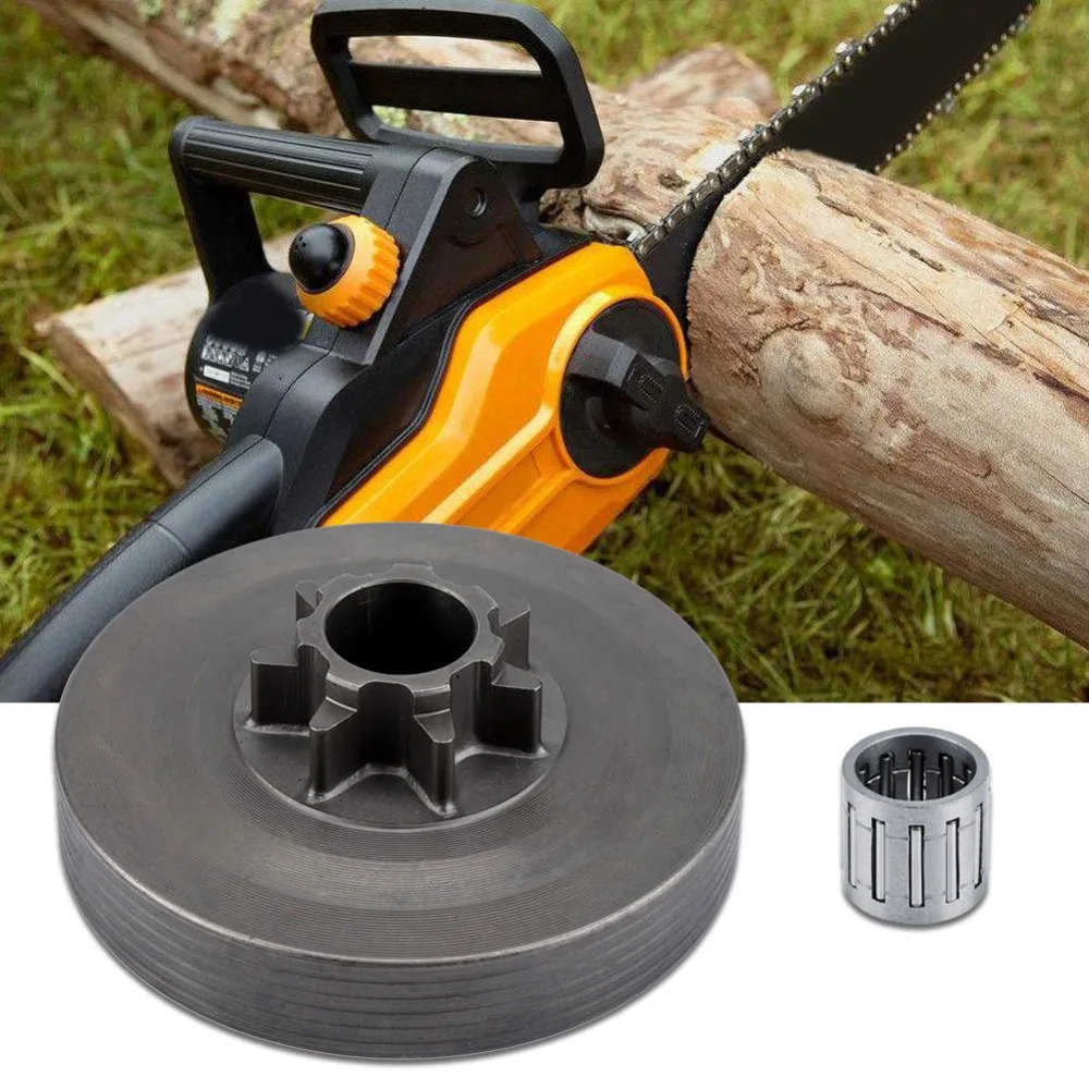 Durable 7 Teeth Clutch Drum Sprocket Silver Steel Chain Saw Sprocket Kit Easy to Install Round Chainsaw Clutch Assembly
