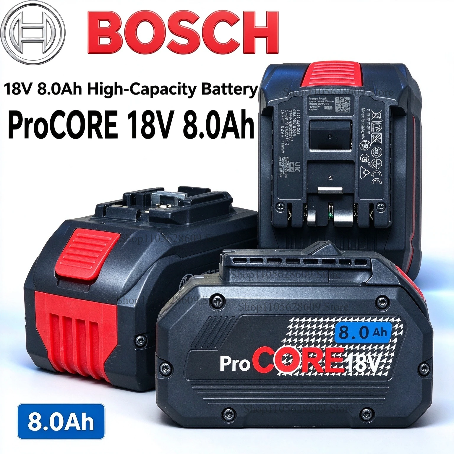NEW BOSCH 18V 8.0Ah Lightweight Li-ion Battery Replacement BAT609 BAT610 GBA18V, for GDR18V Impact Driver Household Maintenance