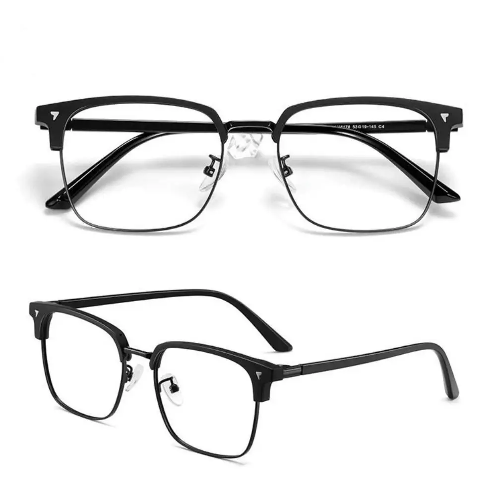 نظارات شمسية محمولة من المعدن الضوئي بيضاوية نصف إطار نظارات قراءة باللون الأسود والرمادي والفضي والأشعة فوق البنفسجية للرجال والنساء #1