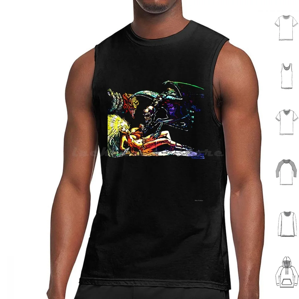 Galaxy Of Terror Tank Tops Print Cotton Science Fiction Sci Fi Scifi Sf Movie Film Video Dvd Tv Cult Retro Vintage