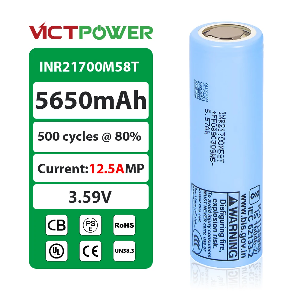 VICTPOWER 21700 Battery 5800mAh Rechargeable Lithium аккумулятор bateria de litio pilhas recarregável for Scooter E-bike