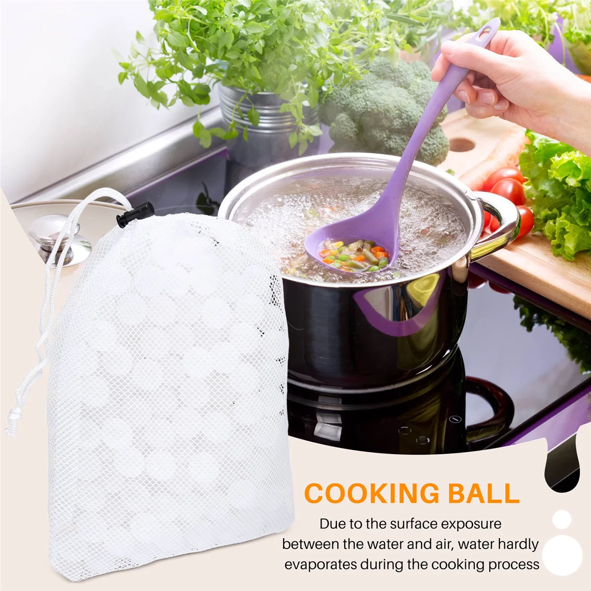 Sous Vide Cooking Balls Free 20mm 250 Balls with Mesh Drying Bag for Cookers Water Bath Cooking and Sous Vide Container