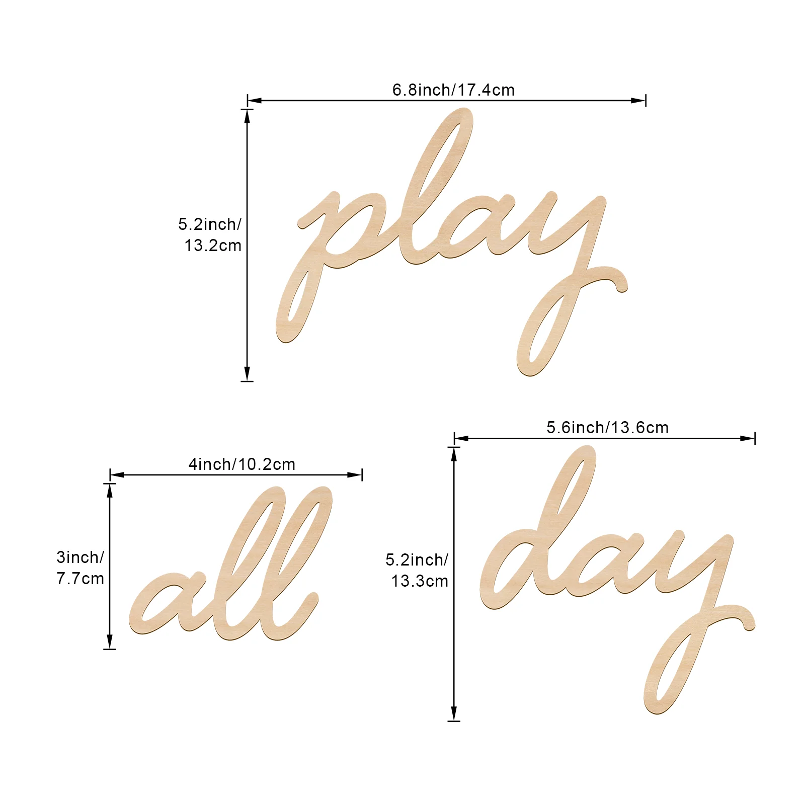 'play all day' Wooden Wall Sign Rustic Kids Room Décor, Playroom Wall Art, Fun Nursery Decoration, Perfect Baby Shower