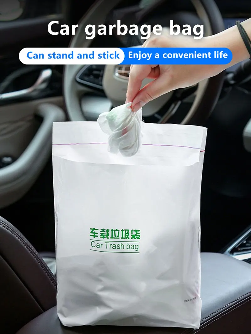 20-100Pcs Car Disposable Trash Bags Self-Adhesive Rubbish Storage Bag Traceless Pasting Portable For Car Home Office