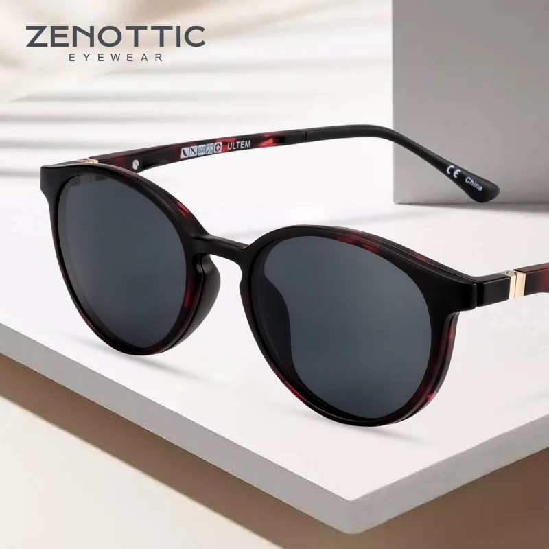 ZENOTTIC Magnetic Clip On Sunglasses Polarized Sunglasses Myopia glasses frame 2 in 1 fashion Optical Shade Prescription Eyewear