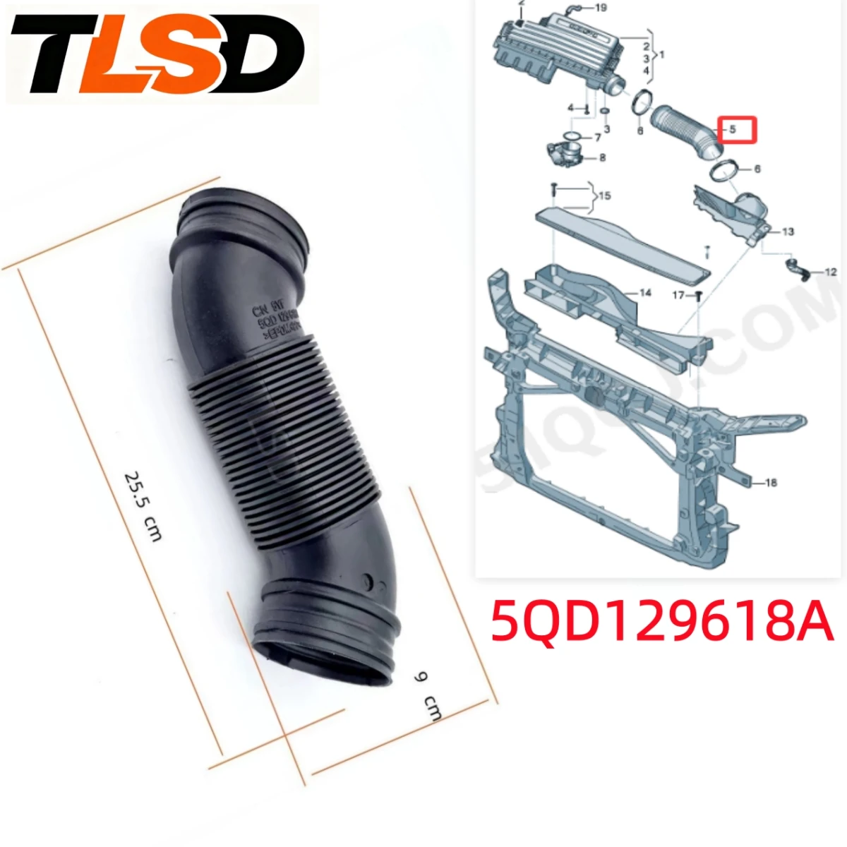unidade-de-filtro-de-ar-com-duto-de-entrada-5qd129618a5qd129618c-compativel-com-octavia-ming-rui-2014-2023-golf-2013-202