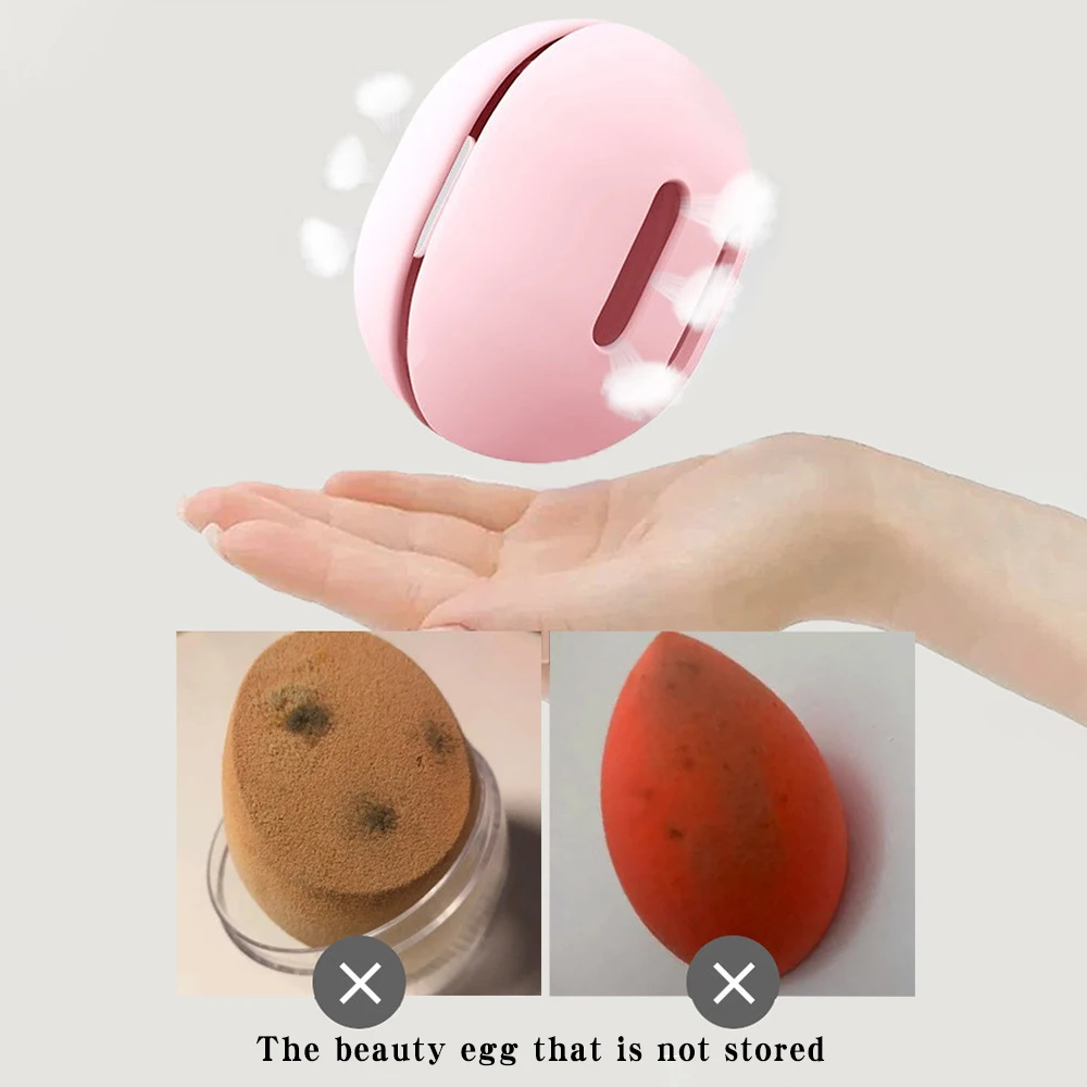 حقيبة سفر لإسفنجة المكياج، حقيبة تخزين إسفنجة تجميل مسامية من السيليكون صديقة للبيئة، حقيبة تخزين منتفخة للمكياج المحمولة للسفر C