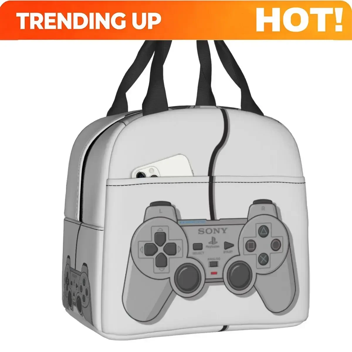 Custom Bag Custom Custom Retro Video Game Turbo Controller Insulated Lunch Bags For Gamer Lover Resuable Thermal Cooler Bento Bo