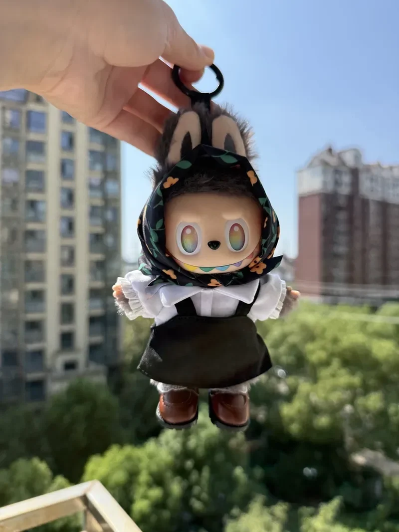 

New Daisy Headscarf Halter Dress For Labubu Clothes Accessories For Korea Kpop 3.0 Labubu Plush Idol Doll'S Spring Outing Gifts