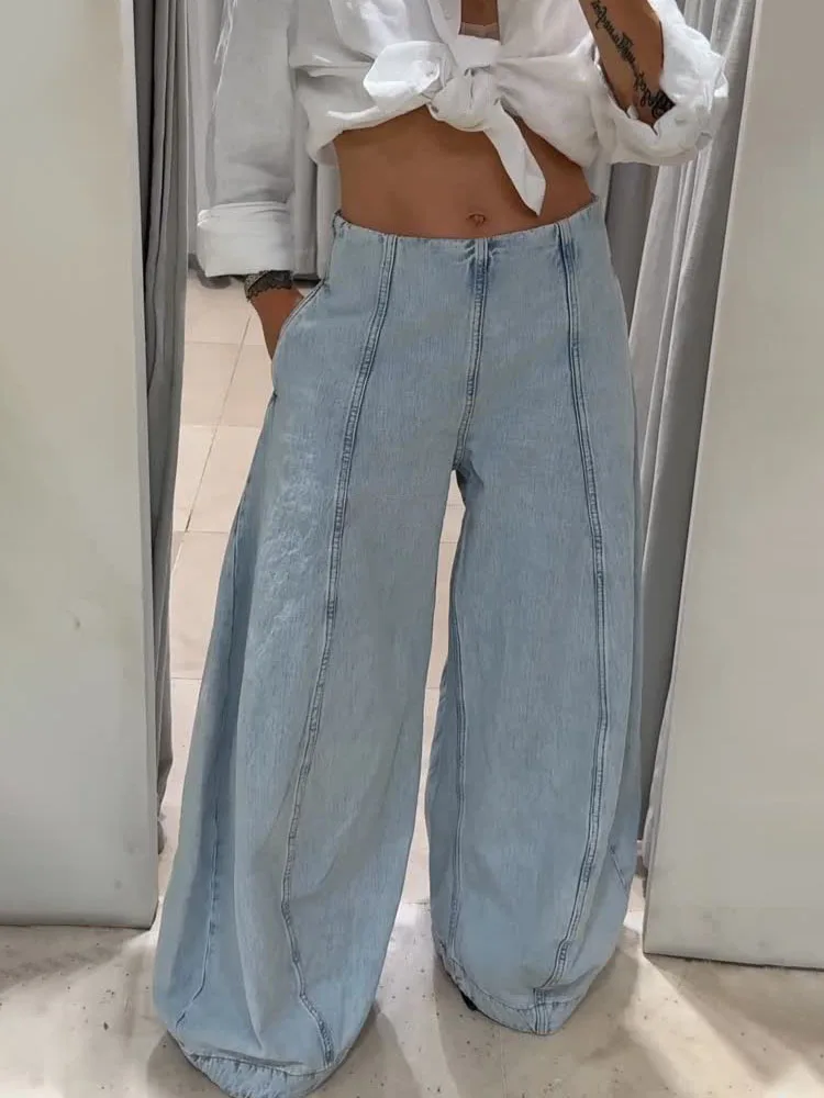 HH Woman Fashion High Waist Side Zipper Seam Decoration Slim Long Pants Women Autumn Casual Loose High Street Trousers