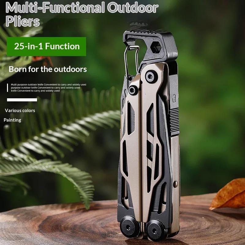 Multi functional stainless steel precision punching pliers portable folding outdoor tools camping multi-purpose gift tools