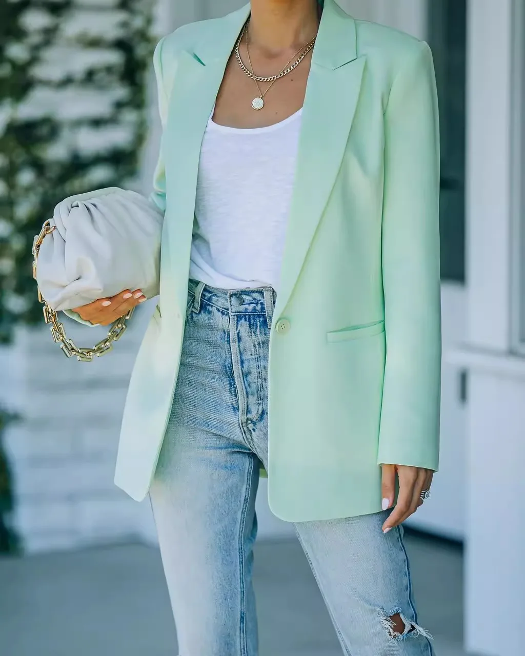 Profional Long Sve Slim Fit Lady Suit OL Sle Top Coat Ele Pure Color Women's Busin Suit for Spring Season