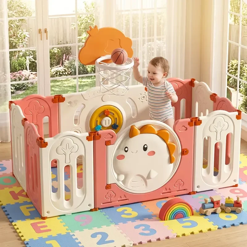 Foldable Plastic Baby Play Fence Indoor Safety Gate for Kids Removable Playground Barrier Eco Friendly Small Door Design