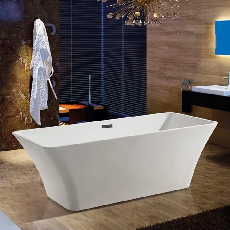 

Easy Cleaning Modern Hotel Apartment Rectangular Freestanding Bathroom Acrylic Bathtub