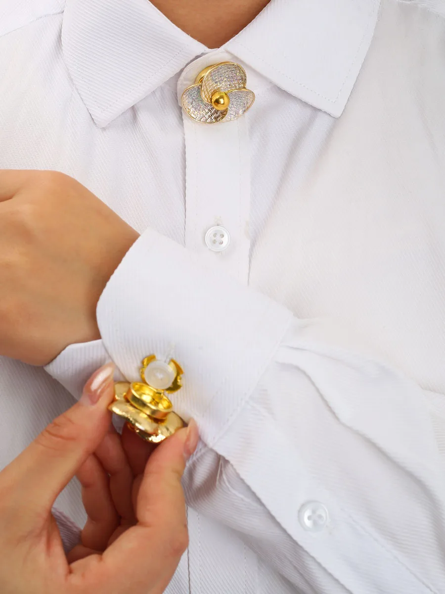 

2pcs Button Covers for Shirt Fashion Cufflinks Dress Accessories Fashion Cuff-link Diy Clothing Accessory No Sewing Button Clip