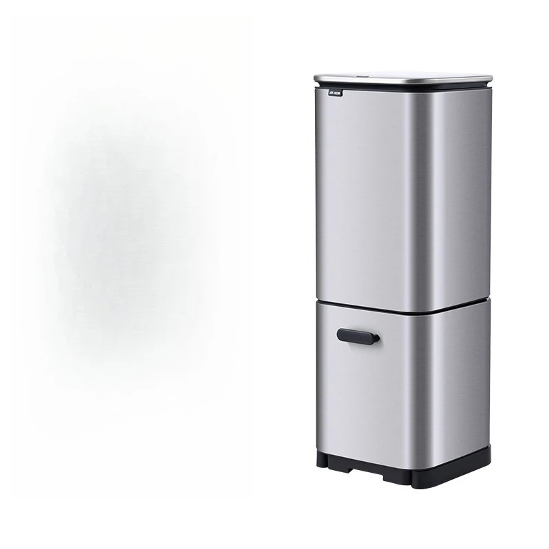 

Intelligent induction sorting trash can household kitchen dry and wet separation stainless steel with lid double layer