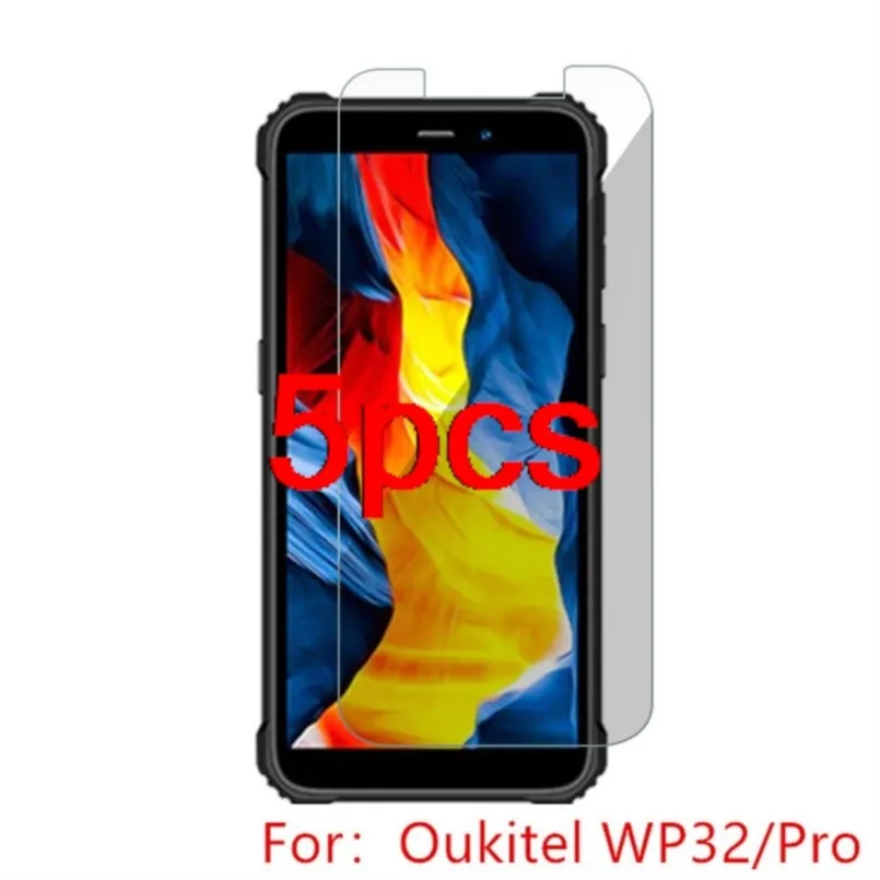 5pcs clear hd front safety tempered glass guard on for oukitel wp32 wp32pro screen protector film cover shield