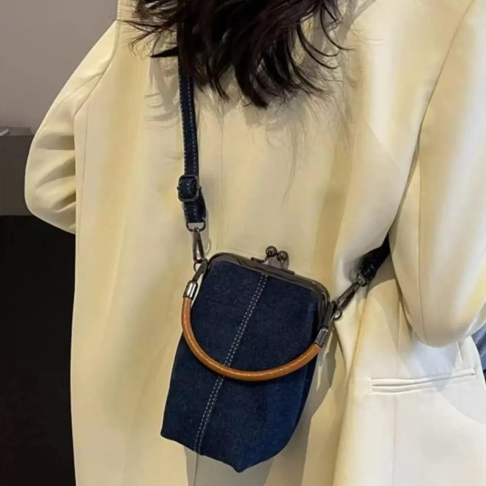 

Portable Vintage Style Women Handbag Versatile Navy Blue Designer Shoulder Bag Lady‘s Purses Fashionable Crossbody Bags