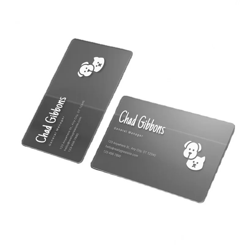 Cartes de Visite Personnalisées en PVC, Impression Transparente sur Mesure, 13.56MHz, avec Communication NDavid RFID, Offre Spéciale