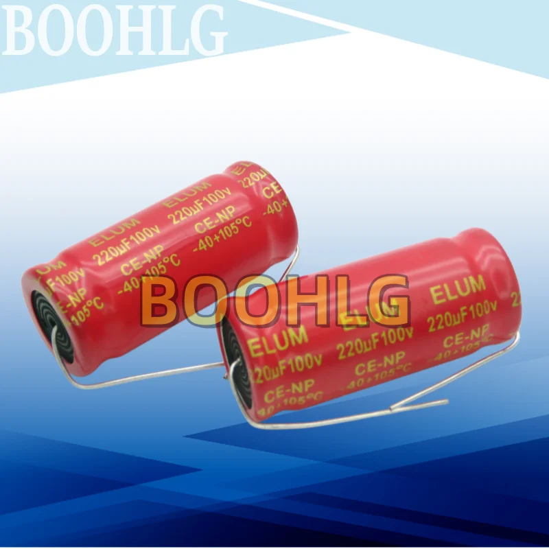 5PCS 100V 220uF Mid-Low Frequency Crossover Non-Polarized NP Axial Horizontal Electrolytic Capacitor 220uF 100V 18X41