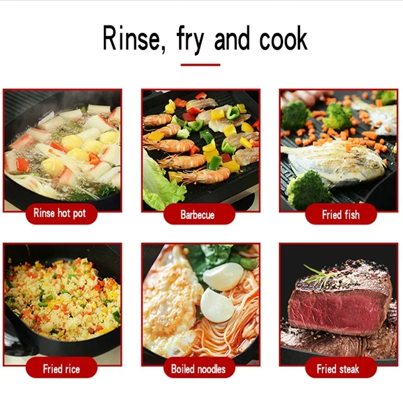 barbecue oven household electric baking pan non stick barbecue machine multi-functional rinse and roast hot pot 6-10 people