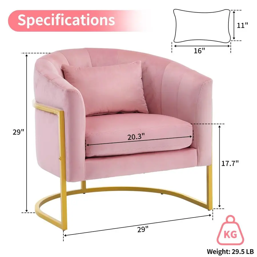 เก้าอี้ทำเล็บหุ้มกำมะหยี่ เก้าอี้แต่งหน้า โครงโลหะสีทองทันสมัย พร้อมที่วางแขนและหมอนรองนั่งเพื่อความสบาย สำหรับร้านทำเล็บ ห้องนอน ห้องนั่งเล่น