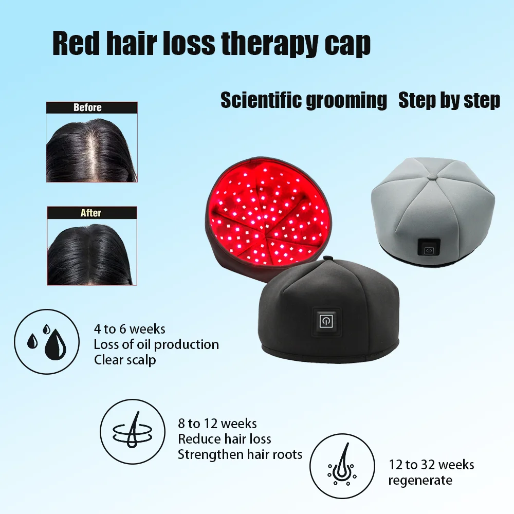 

120 LEDS Red Light Therapy Cap for Hair Regrowth, Infrared light therapy for Thinning Hair Comb,LED Hat prevent Hair Loss