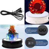 360 Degree Electric Rotating Display Stand Shop Round Display Turntable Automatic Spinning Base with LED Light Durable B03D