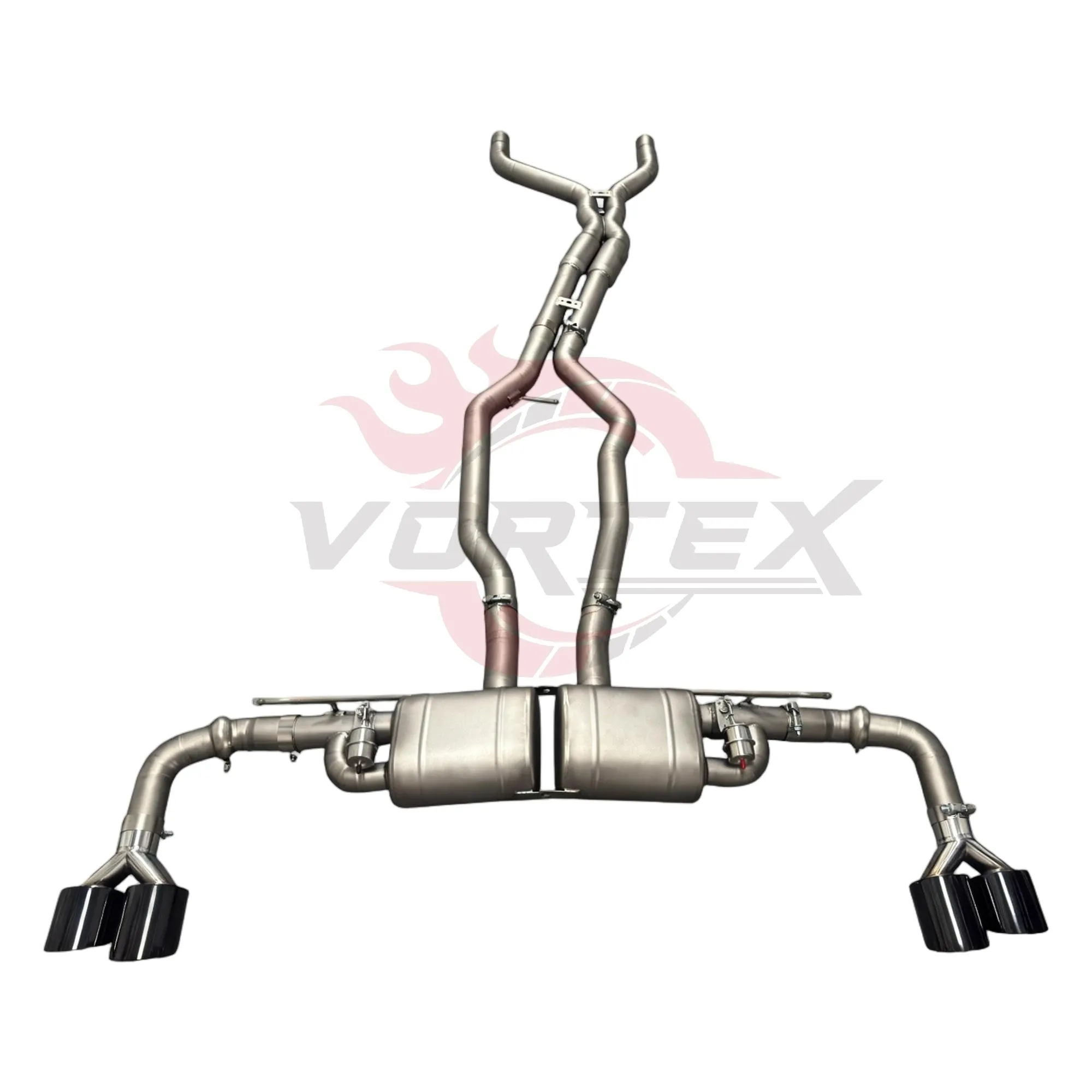 For Custom Stainless Steel Vortex Titanium Blue Burnt Mirror Polished Exhaust System 957 Cayenne 3.0T