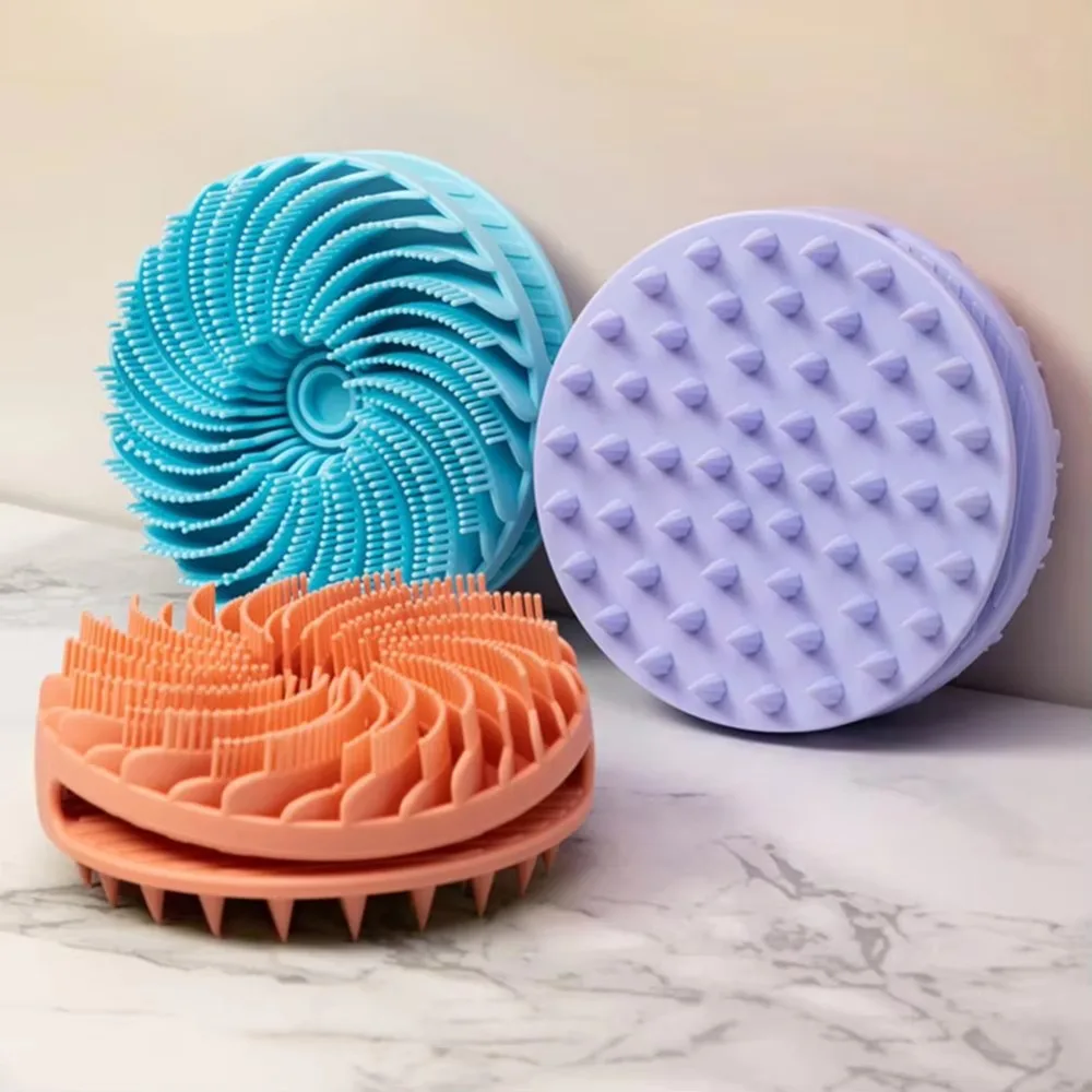 Double-sided Silicone Shower Brush Soft Bristle Body Massage Exfoliating Bath Mud Remover