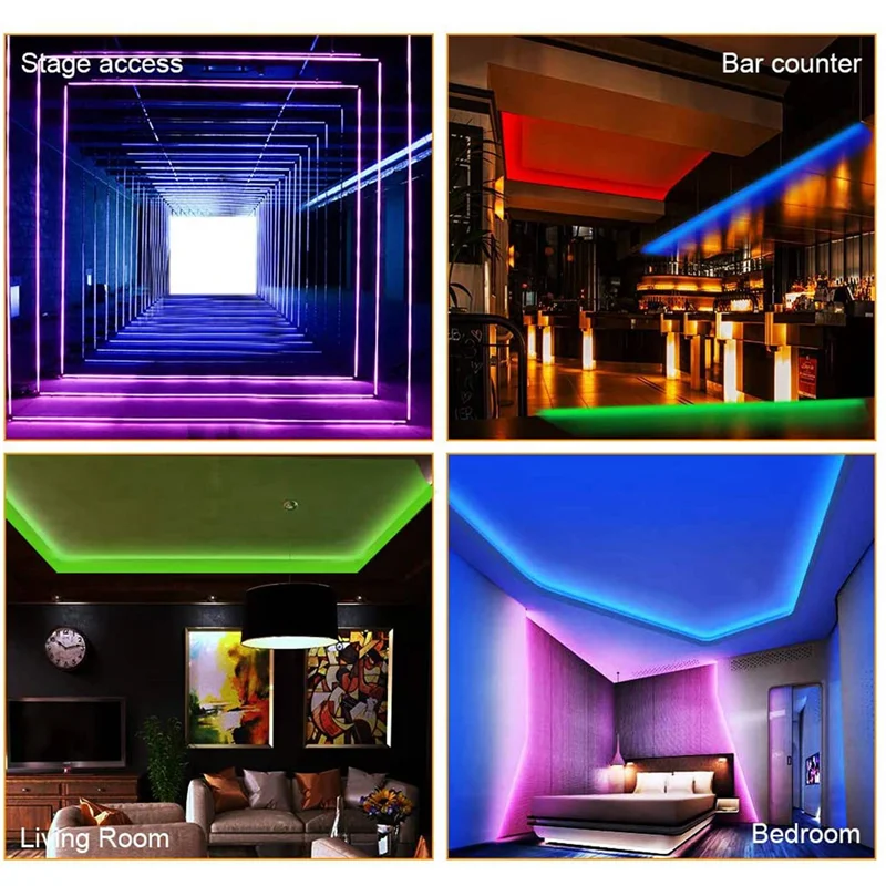 

2025 Hot Style 2 комплекта 20M RGB светодиодная лента 3528 1200 светодиодов Гибкая светодиодная лента с 44 клавишами дистанционного управления для спальни Хэллоуин Chri