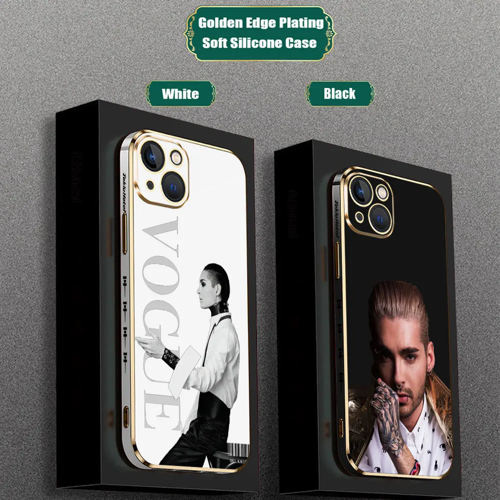 

Tokio Hotel Bill Kaulitz Rapper Funda For iPhone 15 14 Pro Max 13 12 Mini 11 7 8 Pro XSMax XR SE Phone Case Luxury Plating Cover