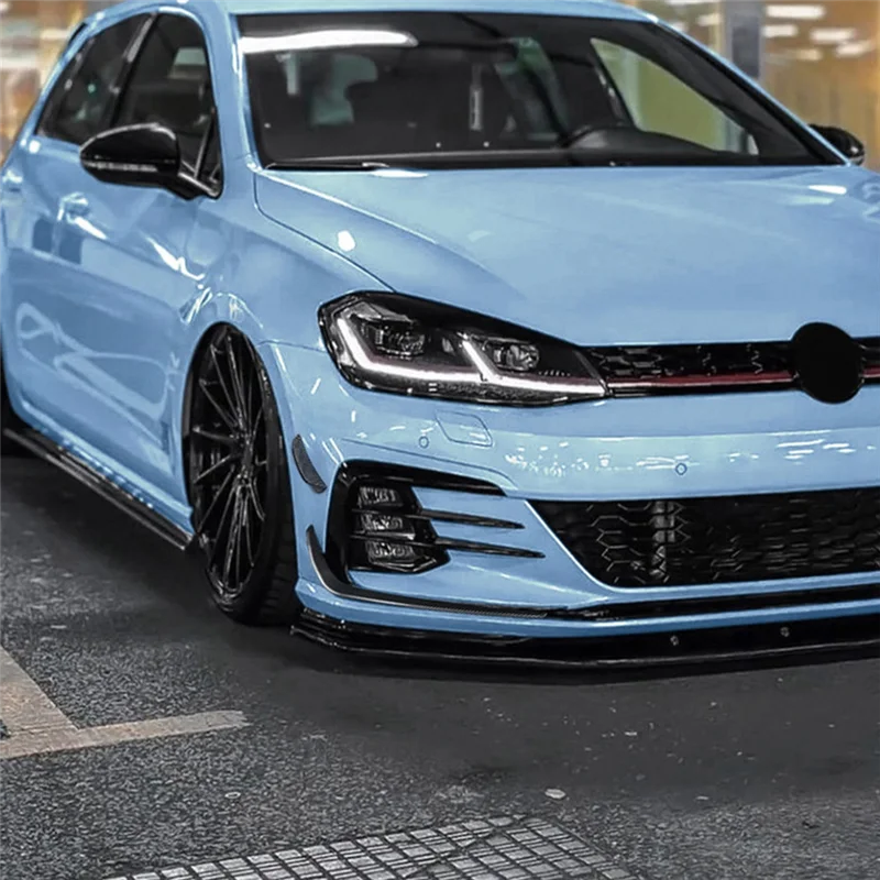 

AM-Car Front Bumper Spoiler Splitter Cover Side Lip Splitter Trim For VW Golf 7.5 Golf 7.5 GTI 2017-2019 Carbon Fiber